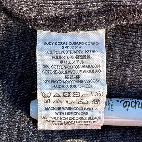 WE THE FREE Long sleeve, slit back, turtleneck sweater top - size XS - dark grey - Picture 9 of 9